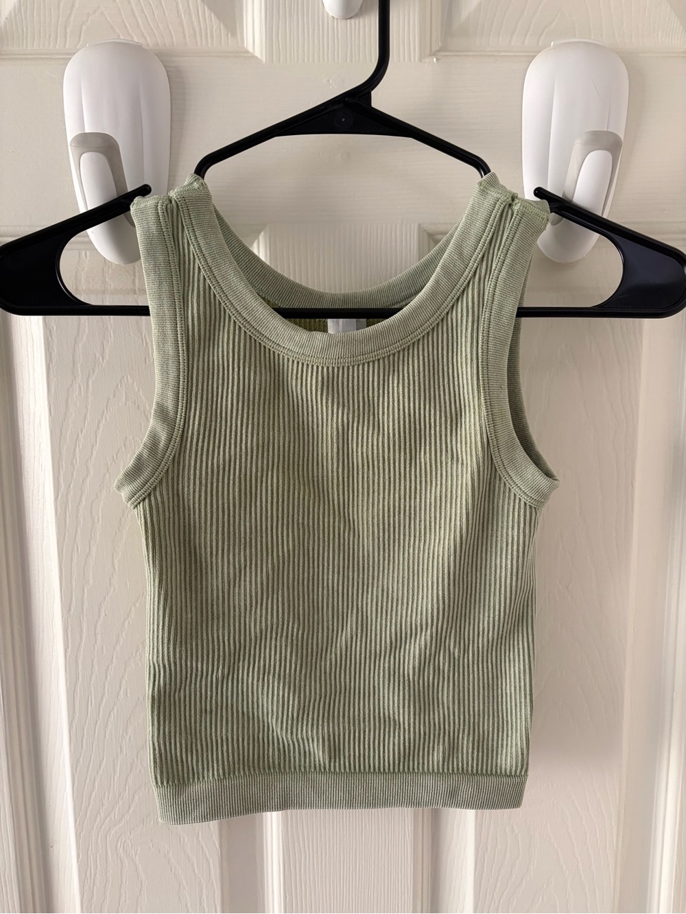 Sage Cropped Ribbed Tank Top